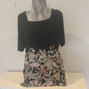 J. Jill Black Short Sleeve Blouse